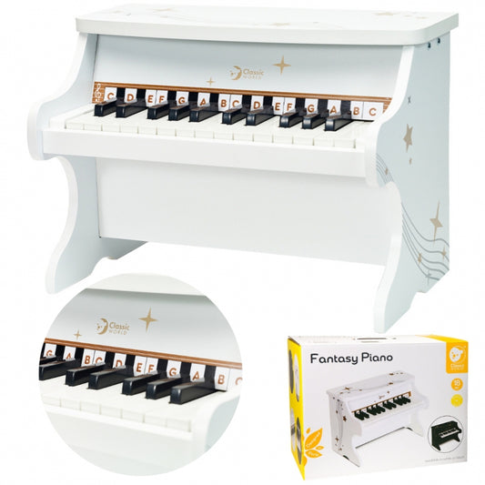 CLASSIC WORLD Houten Piano voor Kinderen + Leerboek