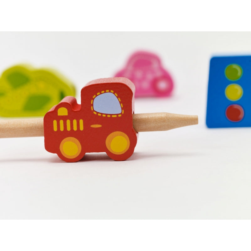 CLASSIC WORLD Houten Rijgbeesten Verkeersblokken 13 stuks