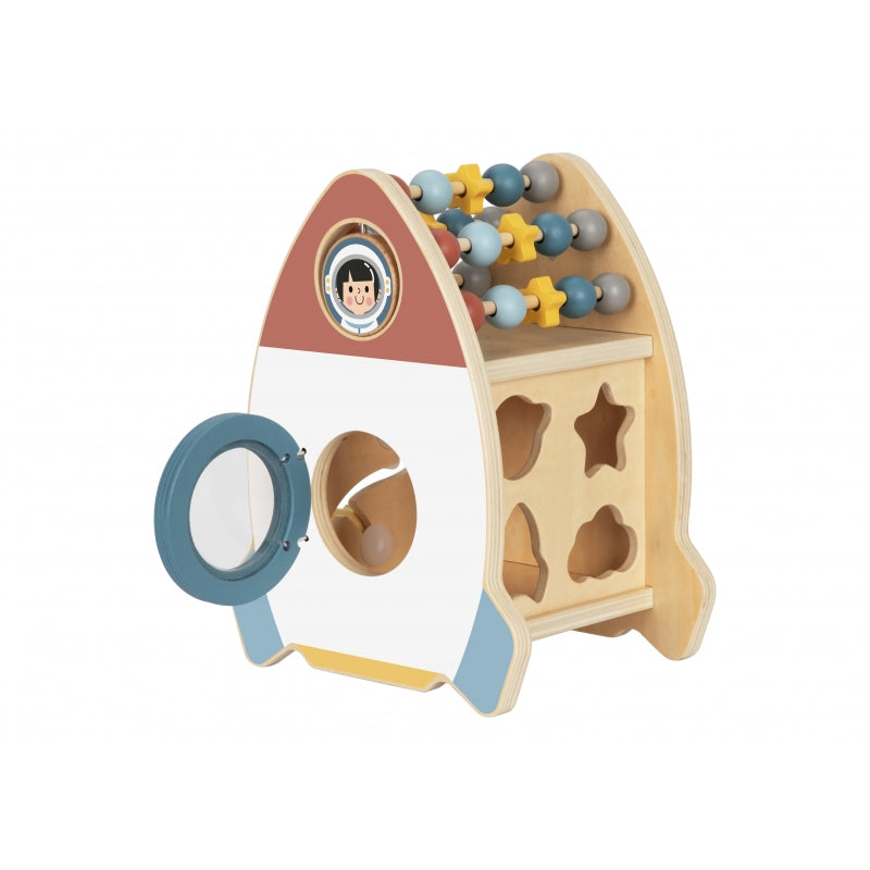 TOOKY TOY Ruimteraket Activiteitensorteerder Houten Doolhof