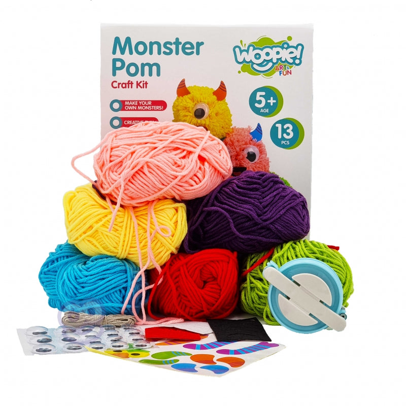 WOOPIE ART&FUN Creatieve Set – Maak je Eigen Monster Pompon