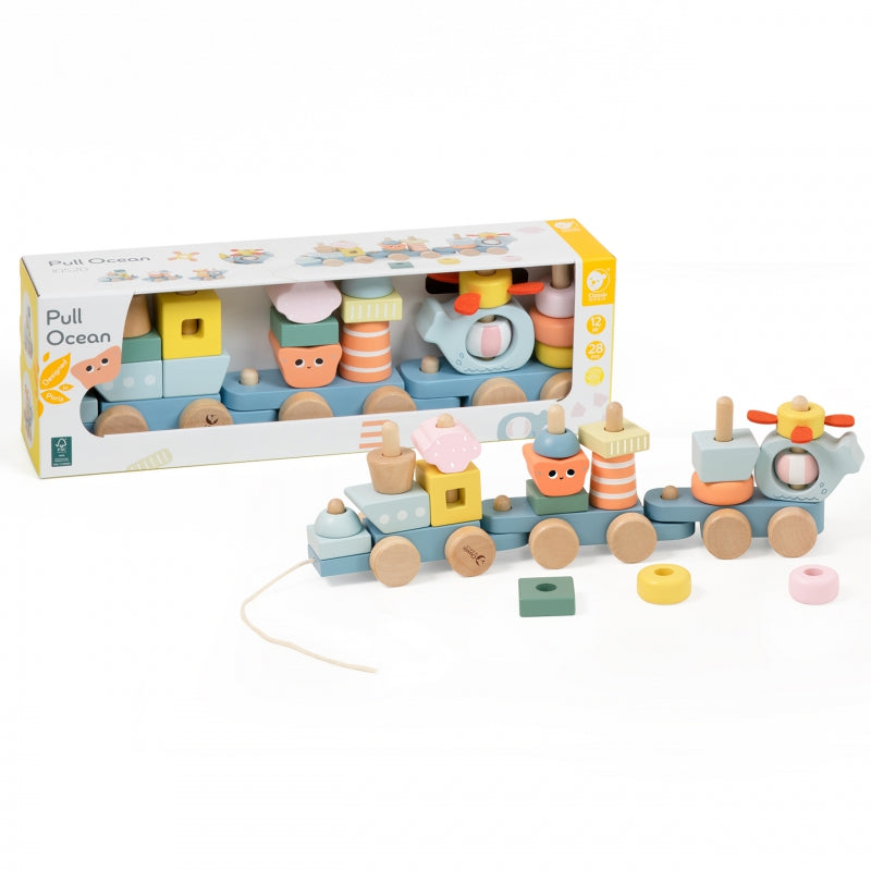 CLASSIC WORLD Houten trein in oceaan thema