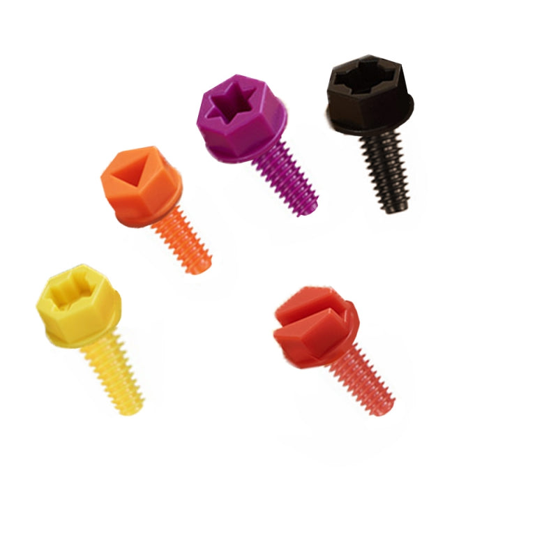 MASTERKIDZ Kleurrijke schroeven voor STEM Creatief Bord - 512 stuks - 5 vormen & Mix Kleuren