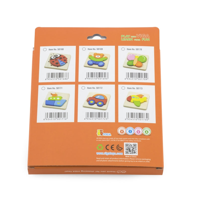 VIGA Eerste Houten Puzzel voor Peuters in vorm vlinder
