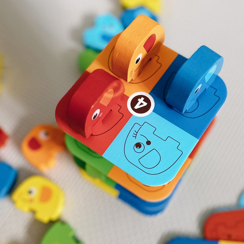 WOOPIE GREEN Olifant op Olifant Jenga puzzel - Behendigheidsspel - Jenga - FSC Gecertificeerd