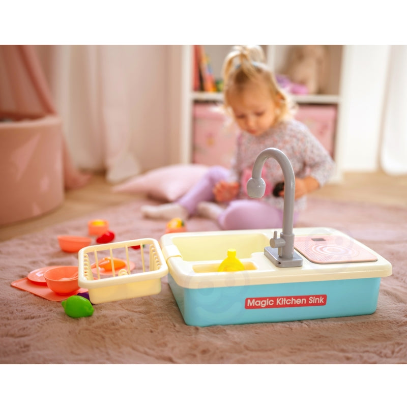 WOOPIE Speelgoed 2-in-1 Keukenspoelbak met Waterkraan - Blauw