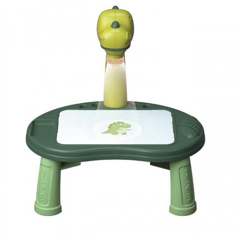 WOOPIE Tekentafel met Projector 24 Patronen - Dinosaurus + 2 Spelletjes - Groen