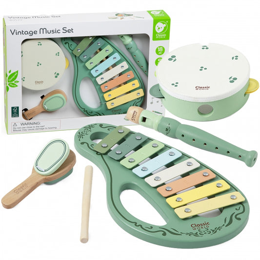 CLASSIC WORLD Houten Speelgoed Vintage Muziekinstrumenten