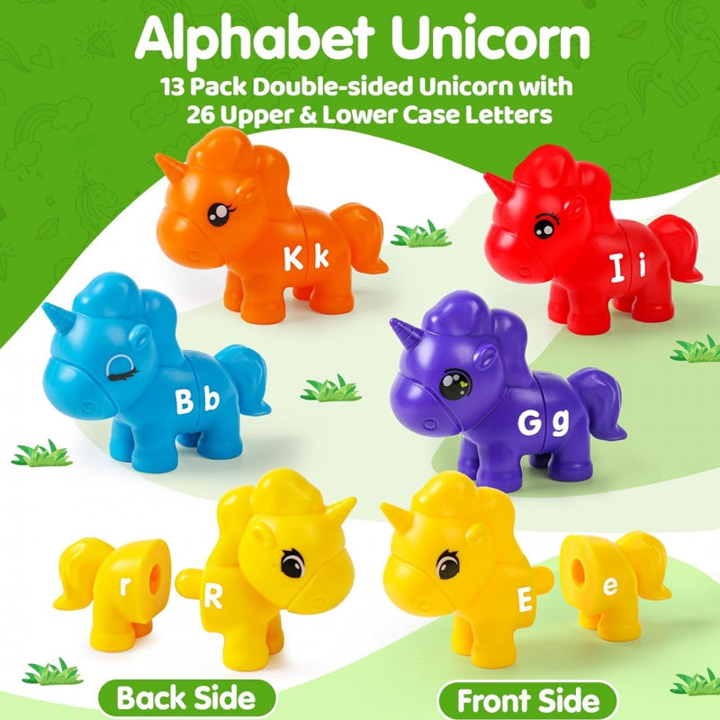 WOOPIE Educatief Eenhoorns Match de Letters set 13 stuks