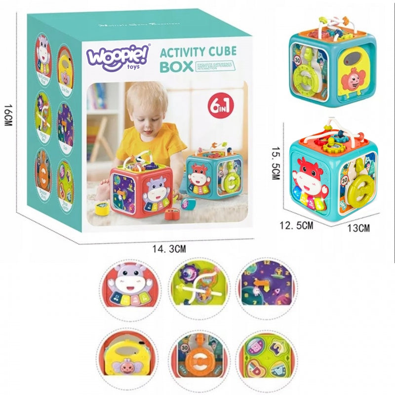 WOOPIE BABY 6-in-1 Interactief Sensorische Kubus -  Educatief en Montessori speelgoed
