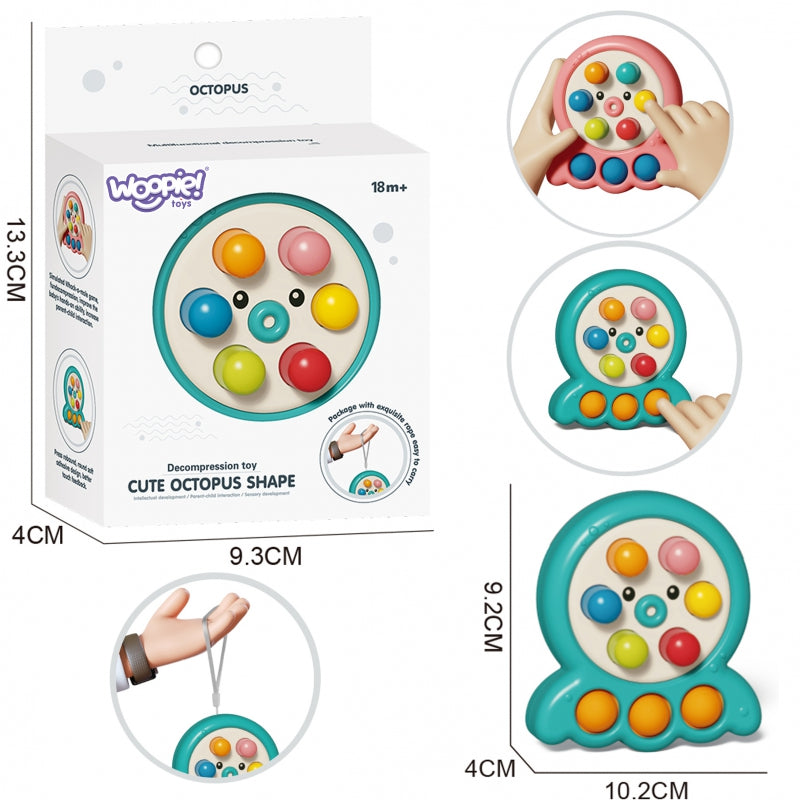 WOOPIE 2-in-1 Mollenjacht Spel  - Behendigheid - Met Touw Octopus - Groen