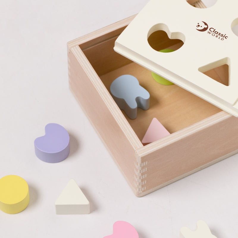 CLASSIC WORLD Houten vormen box voor kinderen - 10 stuks