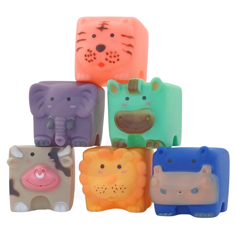 WOOPIE BABY Sensorische knijpbare dieren Blokken Puzzel + Geluid
