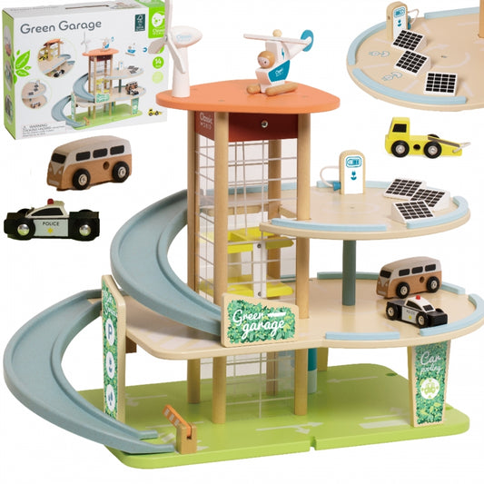 CLASSIC WORLD Houten speelgoed XL Garage met 3 Verdiepingen en Lift