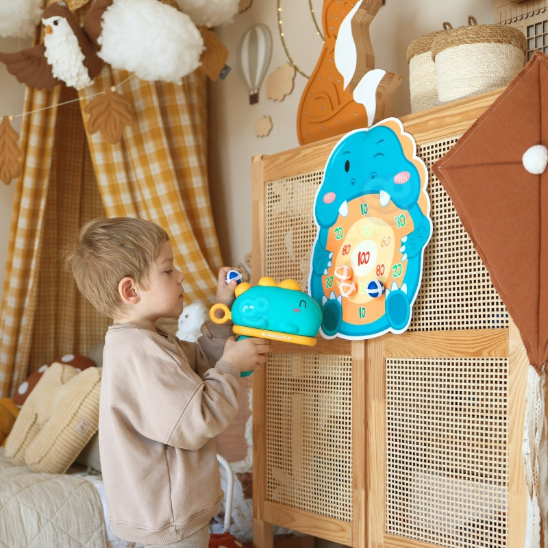 WOOPIE Dartspel met thema Dinosaurussen inclusief Pistool, Klittenband Ballen, Doel en Puntenscore