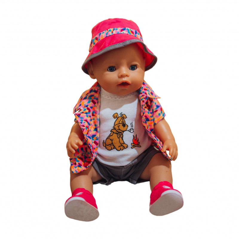 WOOPIE Kleurrijke Poppenkleding Hondenjasje Muts 43-46 cm