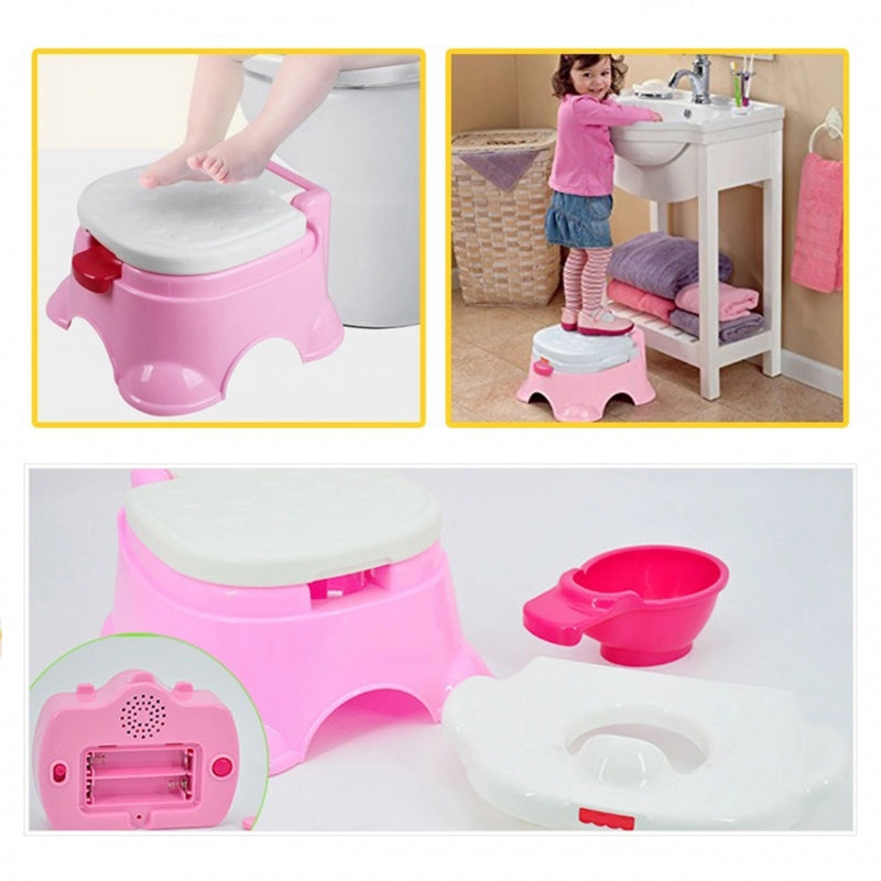 WOOPIE Eerste Potje voor Kinderen met Muziek, Potje, Stoel en Trapje in Eén, Roze