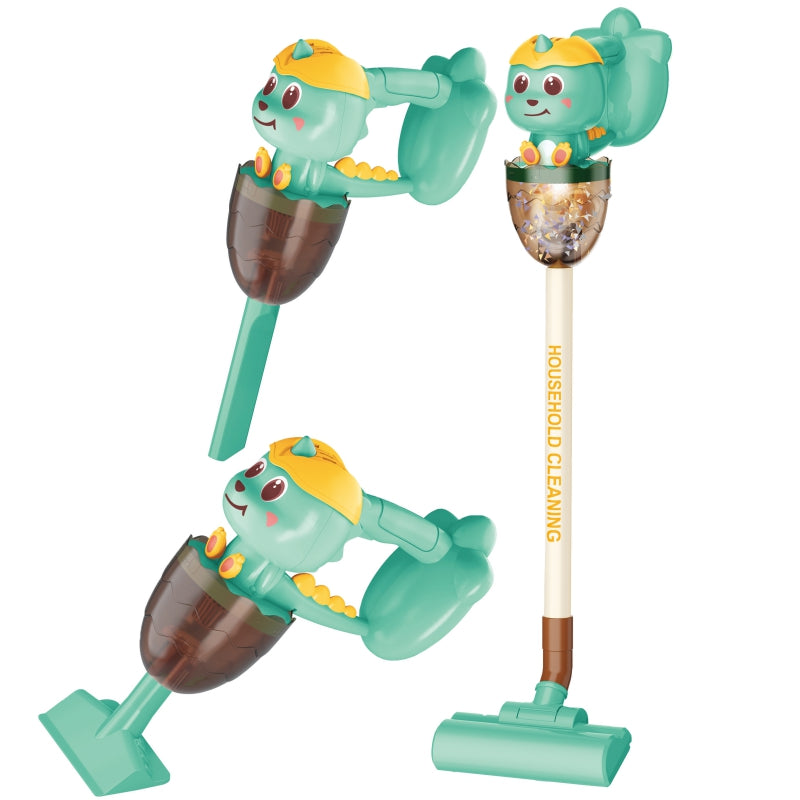 WOOPIE Interactieve speelgoed Stofzuiger - Thema Dino - Inclusief Zuigfunctie, Licht en Geluid