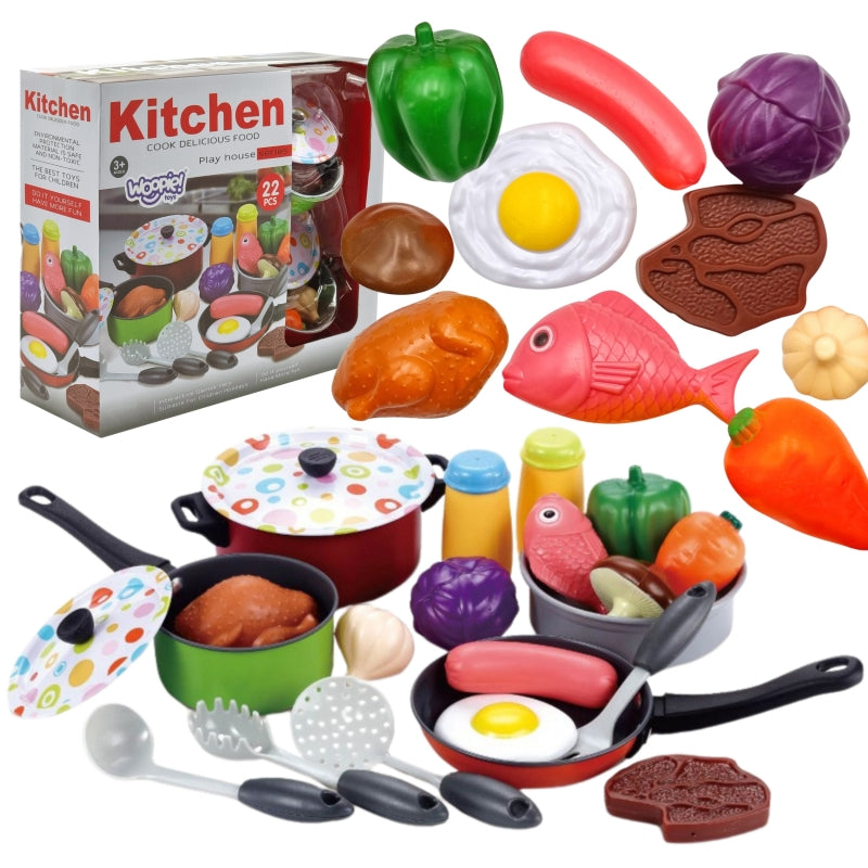 WOOPIE XXL Speelgoed Keuken set - Chef -  Keukentoebehoren en Accessoires – 22 stuks
