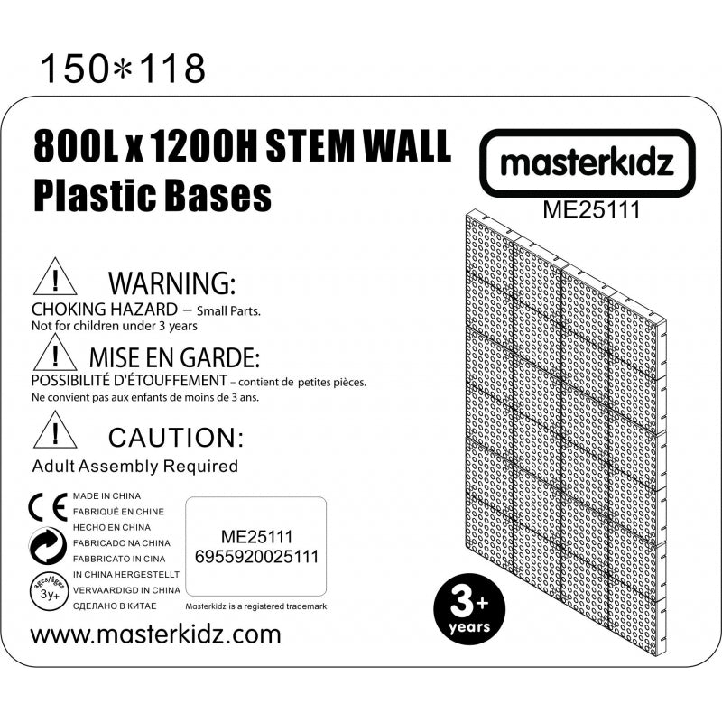 MASTERKIDZ Creatief Wetenschap Bord Wandpaneel 120x80 cm Zonder Montagepaneel