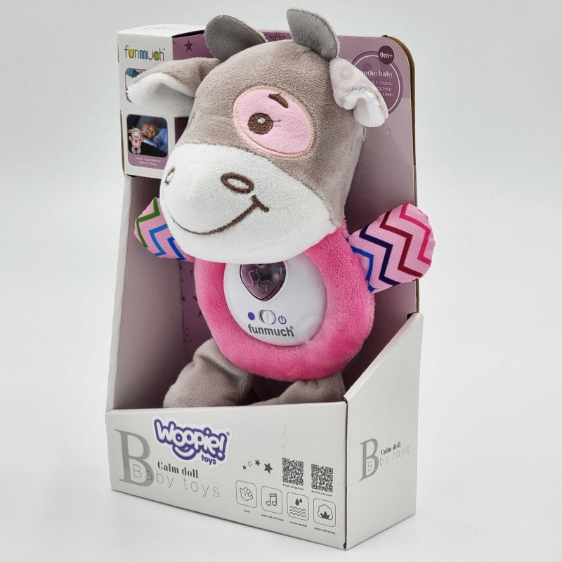 WOOPIE Interactieve Knuffel voor Baby’s met  Licht en Geluid - Stier, Bijtring, Slaapliedje