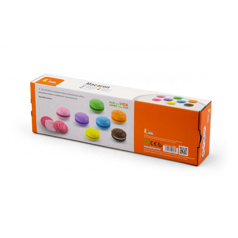 VIGA Houten Speelgoed Macarons - Set van 8 stuks
