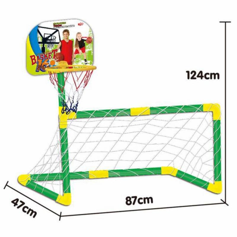 WOOPIE 2-in-1  Basketbal en Voetbaldoel set inclusief Ballen