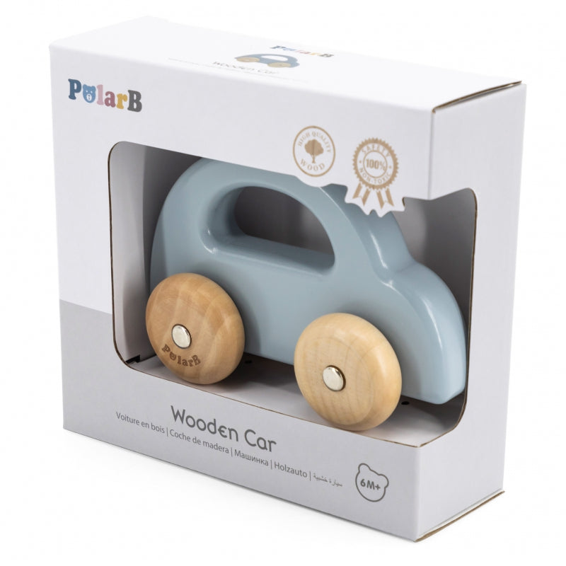 VIGA Houten Speelgoed duwauto Blauw