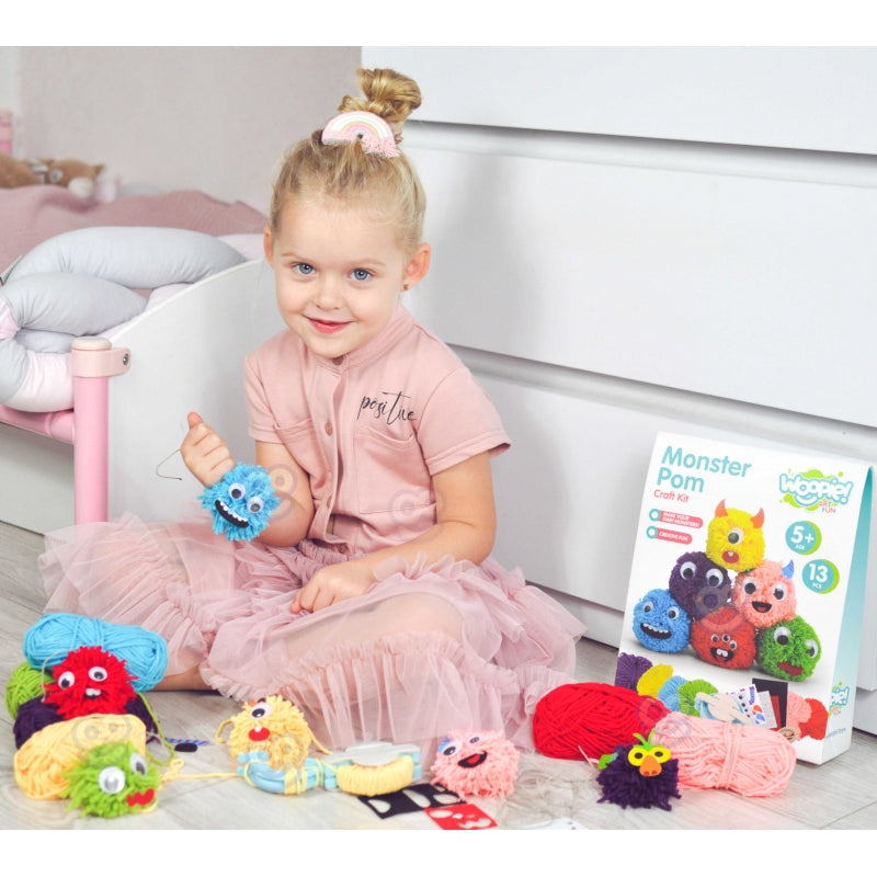 WOOPIE ART&FUN Creatieve Set – Maak je Eigen Monster Pompon