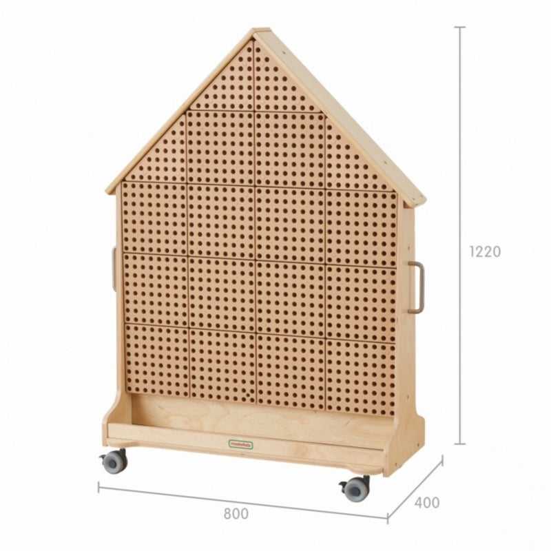 MASTERKIDZ Houten bouwstenen Bord Vrijstaand XXL in de Vorm van een Huis + Accessoires