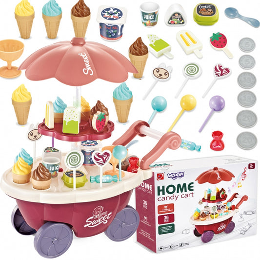 WOOPIE Speelgoed Winkel Food Truck Snoepkraam inclusief 36 accessoires