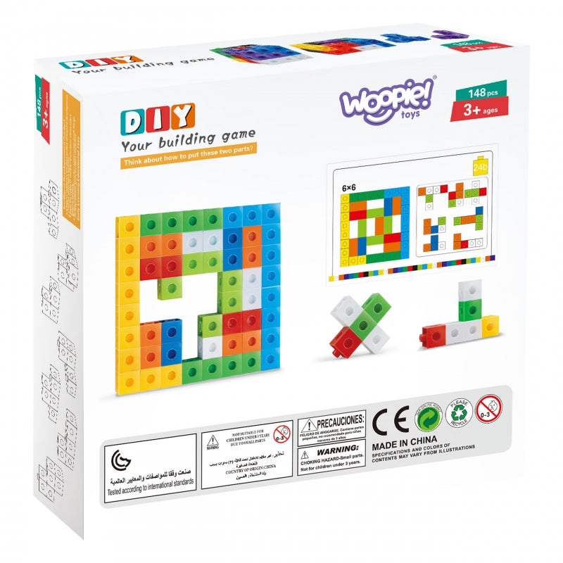 WOOPIE Wiskunde Puzzelspel Constructieblokken + Patronen - 148 stuks