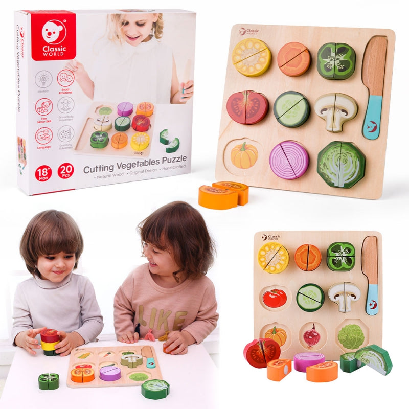 CLASSIC WORLD Houten Groente Snijset