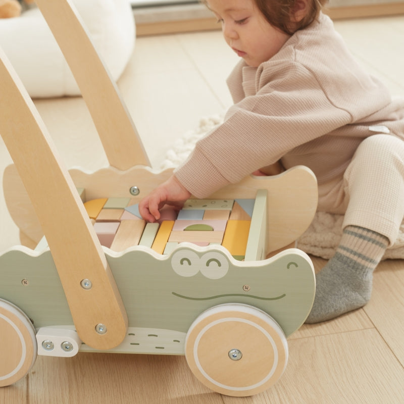 Viga Houten Blokkenkar Duwmachine