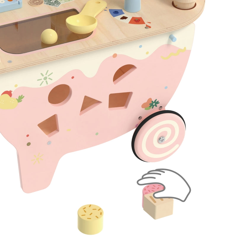 CLASSIC WORLD houten Ice Cream winkel 3-in-1 winkelkar - 40 stuks