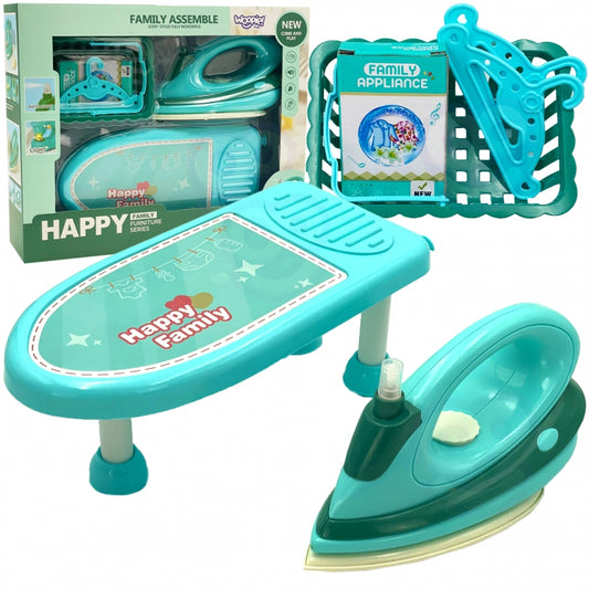 WOOPIE Speelgoed Strijk set inclusief Strijkplank, Strijkijzer en Wasmand 6 stuks