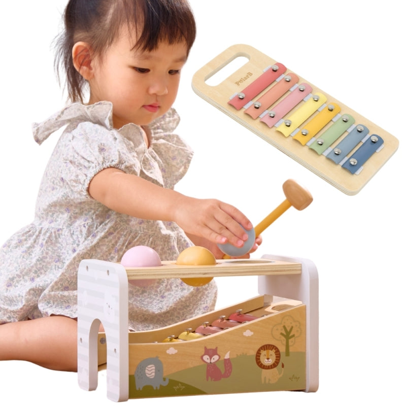 VIGA Houten Tap Tap Xylofoon 2 in 1 set