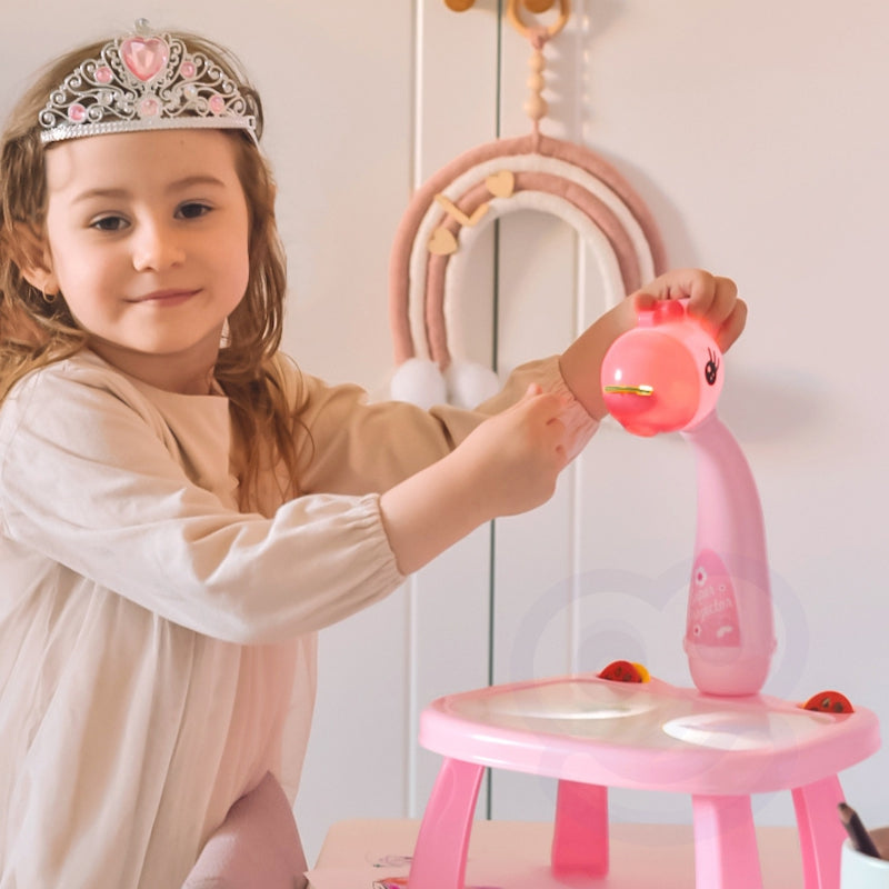 WOOPIE Tekenbord inclusief Projector - Met thema Giraffe - Inclusief Markers