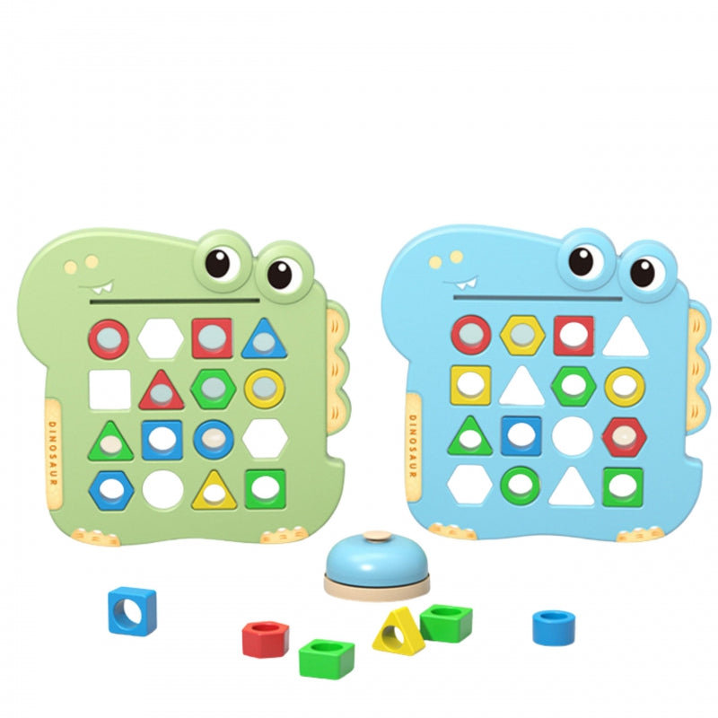 WOOPIE Dinosaurus Puzzel Behendigheidsspel - Vormen herkennen - Montessori Speelgoed