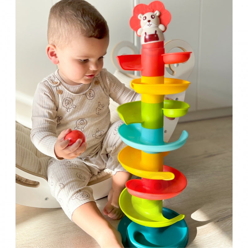 WOOPIE Spiraalbaan voor Baby met 6 ballen - Thema leeuw