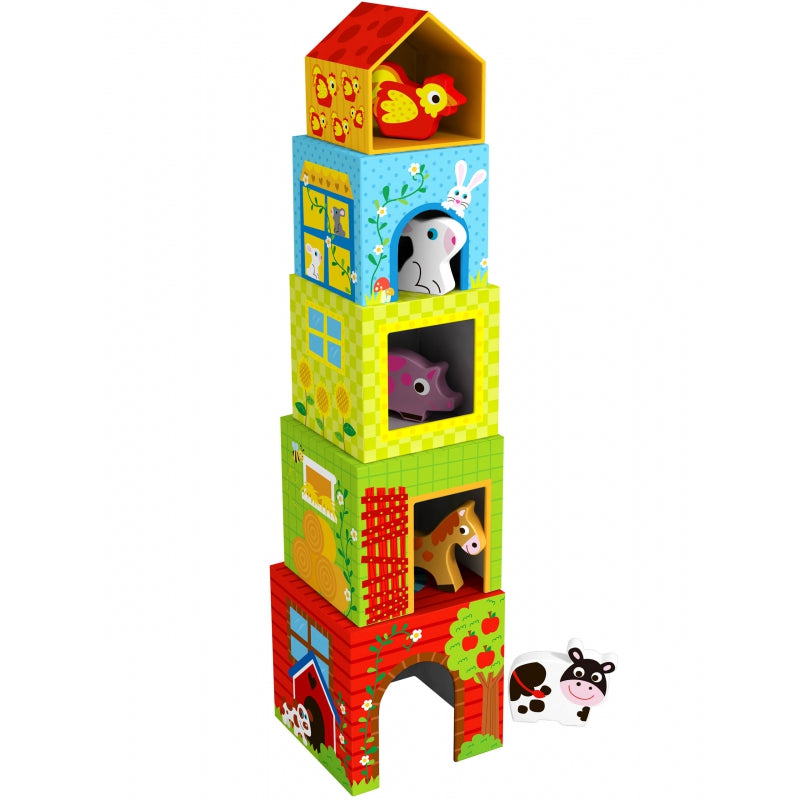 WOOPIE GREEN Boerderij stapel Puzzel  + 10 figuren