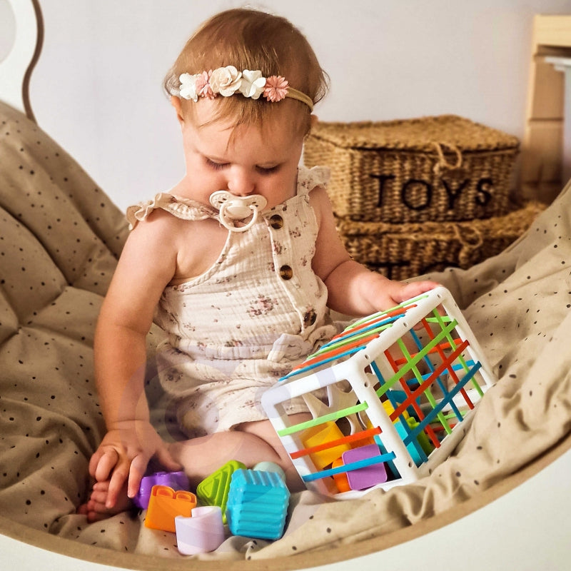 WOOPIE Motoriek speelgoed Sorteerdoos voor Baby's – Gekleurde Vormen Alfabet – 15 stuks