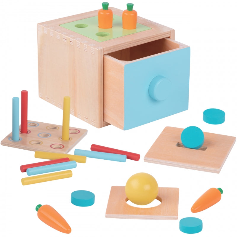 WOOPIE GREEN Houten Wortel 4-in-1 sorteerspel - Educatieve Lade - Montessori speelgoed -FSC