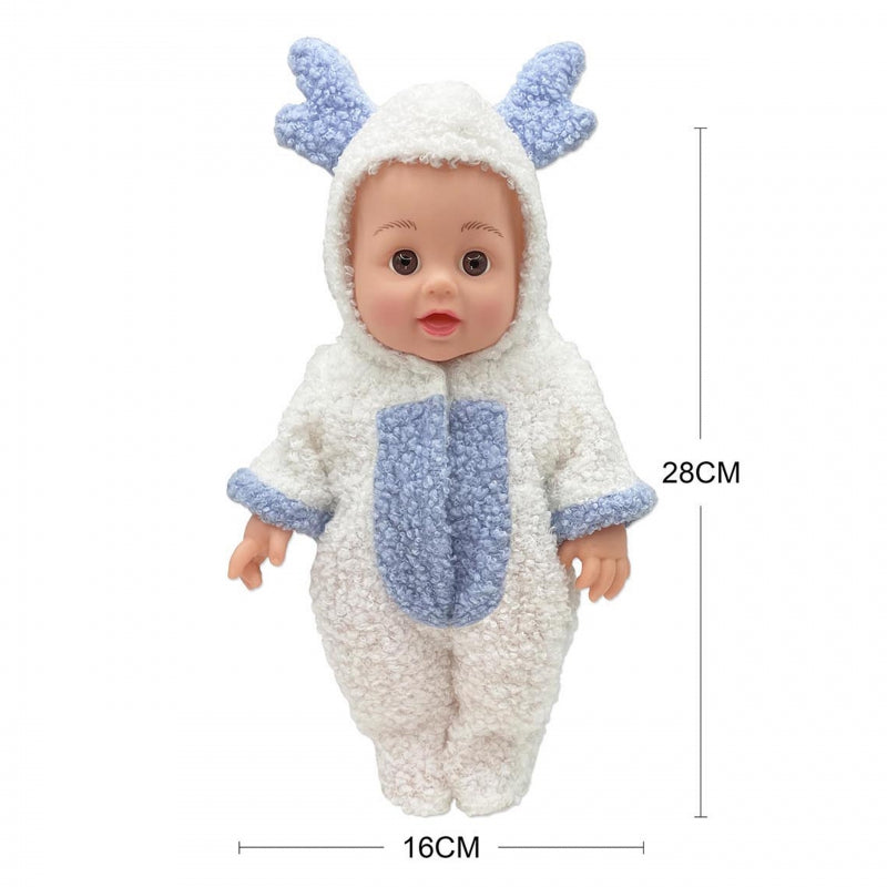 WOOPIE Babypop in rendierkostuum + accessoires 28 cm