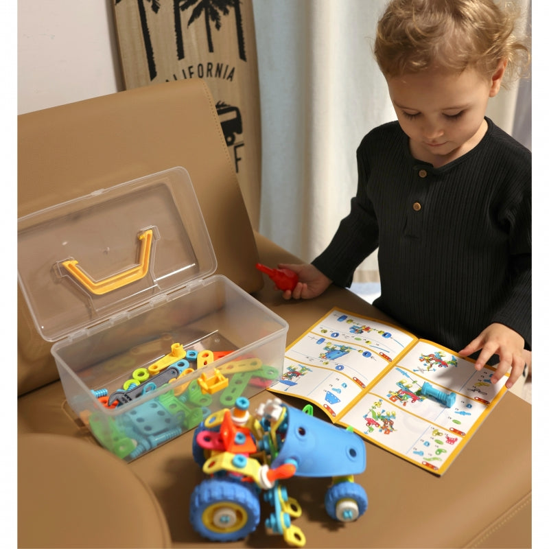 WOOPIE Speelgoed Constructie set Voertuigen van Blokken 118 stuks - STEM speelgoed