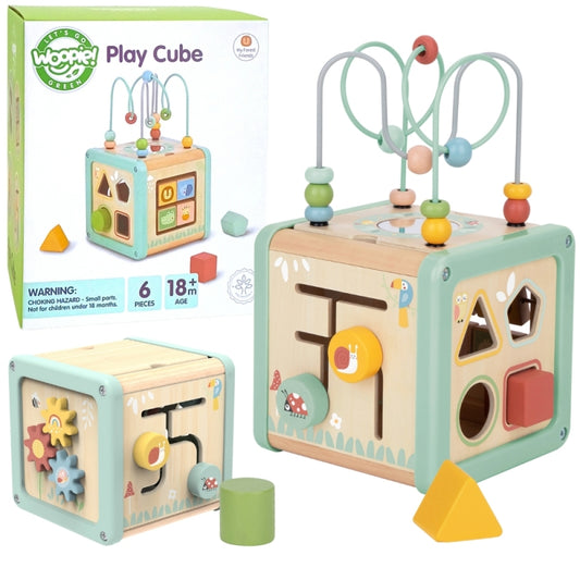 WOOPIE Houten Activiteitenkubus + Multifunctionele Educatieve Sorteerder