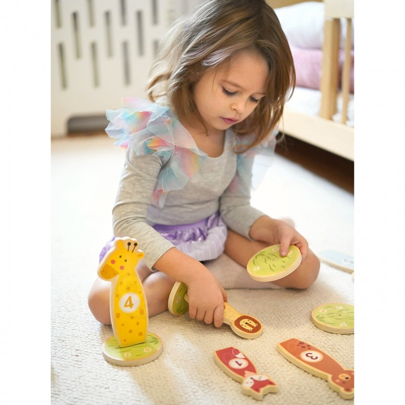 TOOKY TOY Houten Gooi de kegels behendigheidsspel - 15 stuks