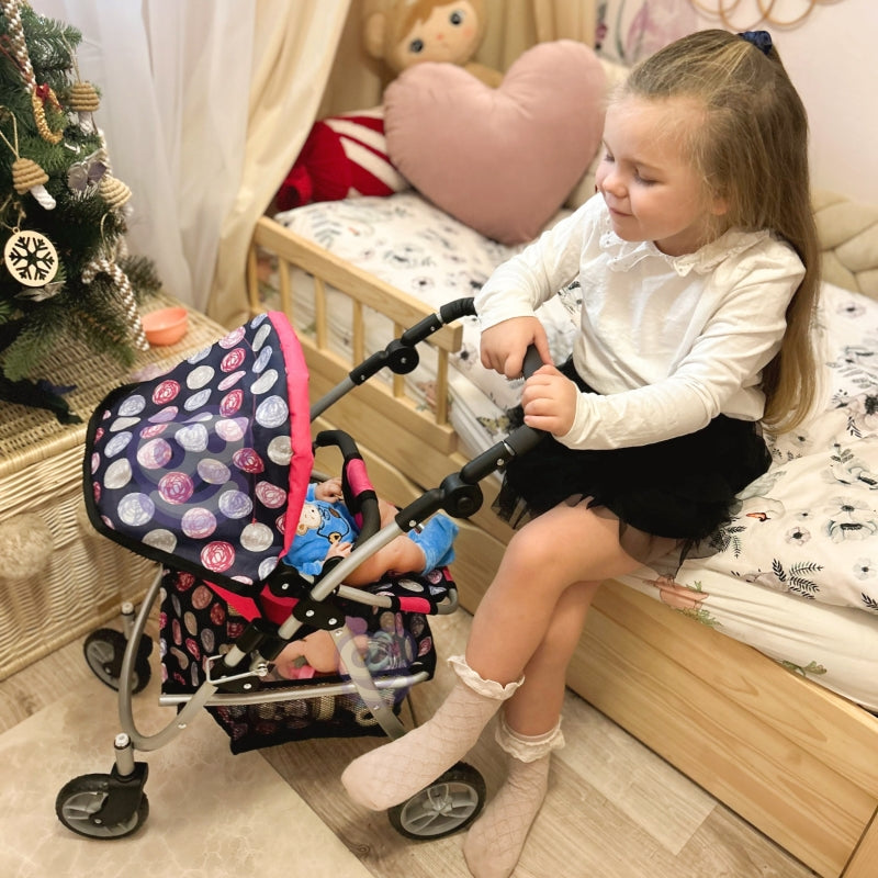 WOOPIE Poppenwagen Met Verstelbare Stoel met 4 Wielen