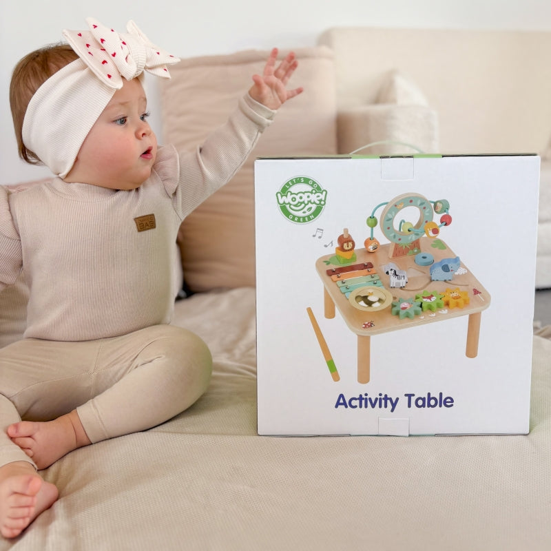 WOOPIE Houten 5-in-1 Educatieve Speeltafel Met Sensorisch Doolhof