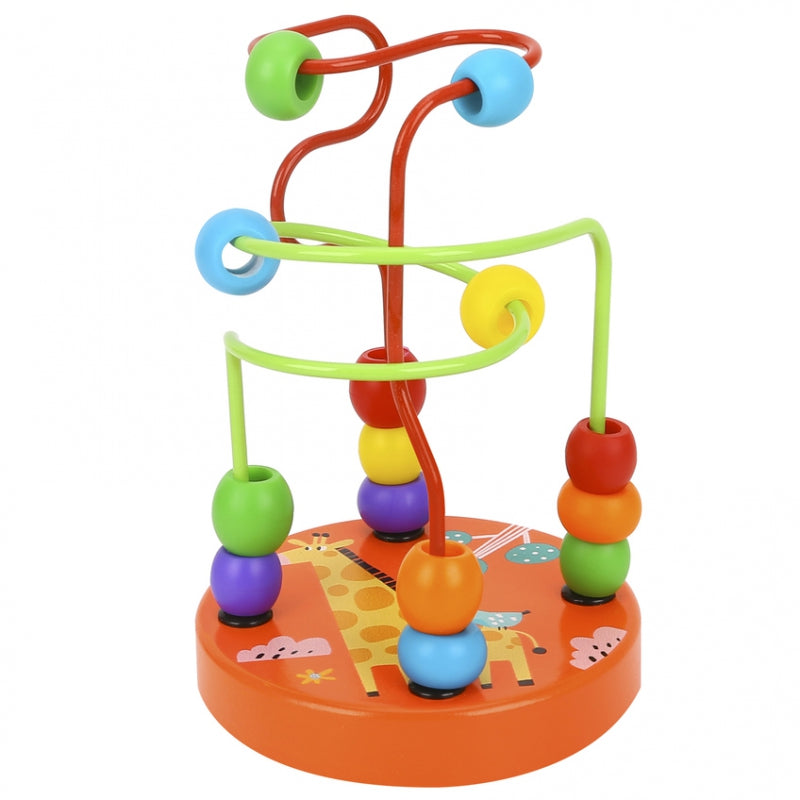 TOOKY TOY Houten Educatief Motoriekspel – Doolhof en Rijgspel