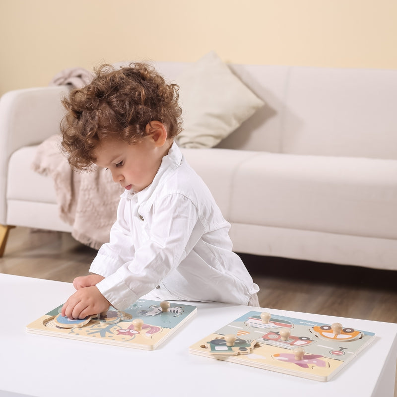 VIGA Houten Dieren Puzzel met Pinnen